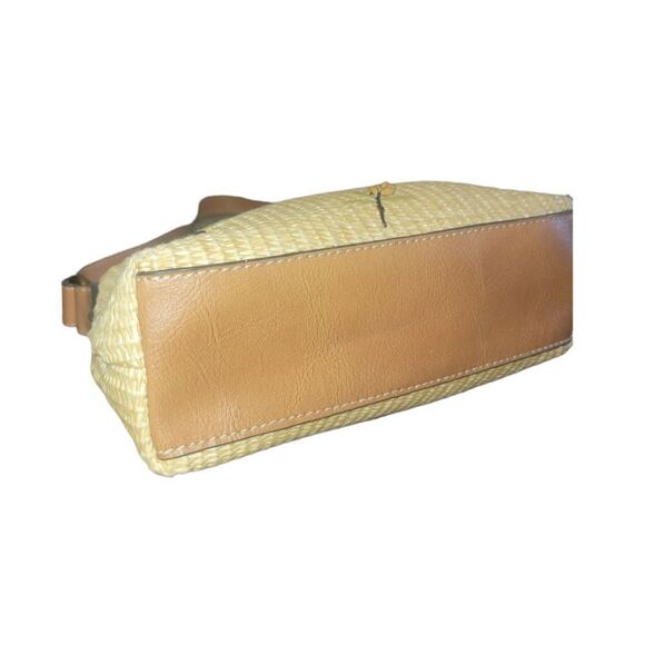 Vintage Fossil Woven Leather Beaded Floral Embellish Purse Shoulder Bag Handbag - Picture 8 of 16